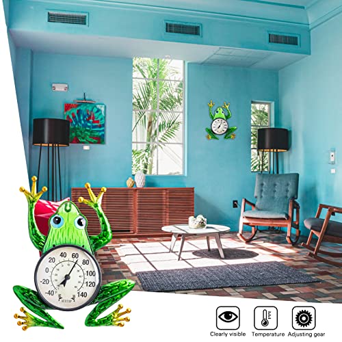 Outdoor Thermometer, Frog Wall Thermometer for Patio Yard Garden | No Battery Needed, Waterproof, Indoor and Outdoor, Easy to Read, Gifts Idea - color: Frog