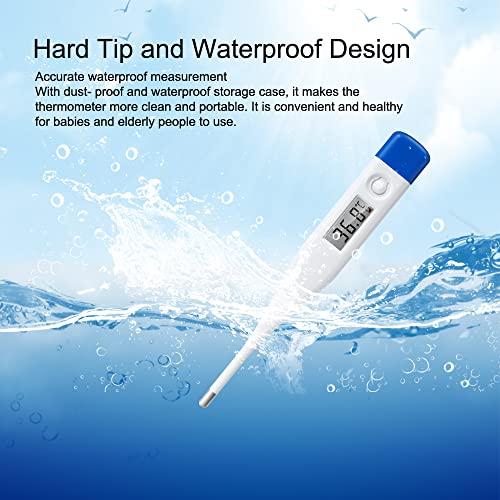 Berrcom Digital Thermometer for Adults, Kids, Babies, Oral Rectal Underarm | Medical Thermometer with Fever Alarm, C/F Switchable, Body Temperature, Fast Read, Oral in Mouth, Rectal, Under Arm Use - color: Light Blue