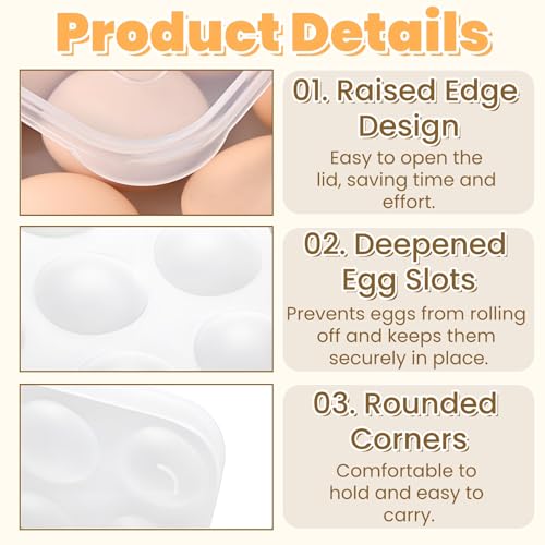 3 Pack Deviled Egg Containers with Lid, 90 Slots Plastic Egg Holder | Clear Deviled Egg Platter Carrier Tray, Stackable Refrigerator Egg Dispenser Storage Box for Home, Kitchen, Picnic