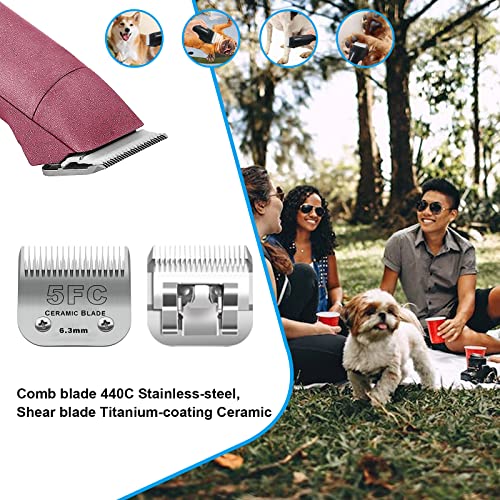 5FC Dog Grooming Ceramic Blades,Compatible with Andis,Oster A5,Wahl KM10 | Size 5FC Detachable Blade 1/4-Inch 6.3MM Cut Length,3 Pack - size: 3pc 5fc:1/4''(6.3mm)
