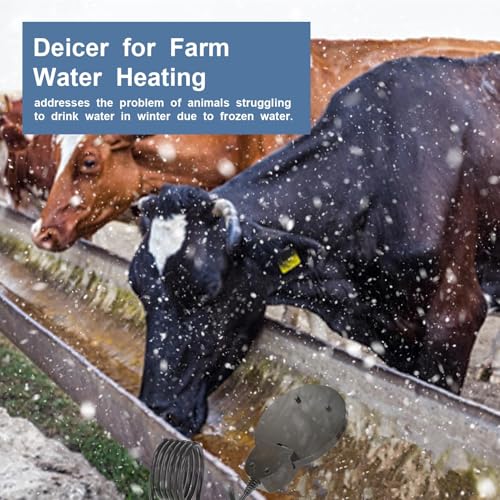 750W Deicer, Aluminum Casing – Perfect for Livestock, Poultry, Horses, Cows, and Wildlife, Providing Outdoor Drinking Solutions in Winter. A Reliable Water Trough/Tank Heater for Livestock