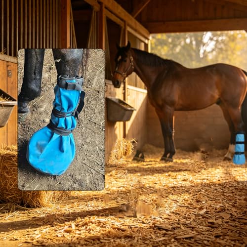 yeezo Easy Use Hoof Soaking Boot for Horse Soaker Bag Equine Soaking Boot Hooves Care Treatment Bucket Soaker Sack with EVA Pad and 2 Elastic Bands