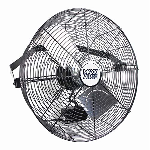 Maxx Air Wall Mount Fan | 18" Commercial Grade Fan for, Garages, Shop, Barns and Patios for Outdoor Use | Easy Operation and Powerful 1,450 CFM | Industrial Wall Mount - size: 18" Industrial Wall Mount