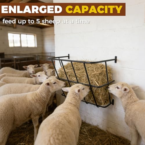 Hay Feeder,Heavy Duty Wall Mounted Hay Rack Detachable Sided Hay Holder for Horses, Goats,Sheep and Livestock,20 Gallons Large Capacity