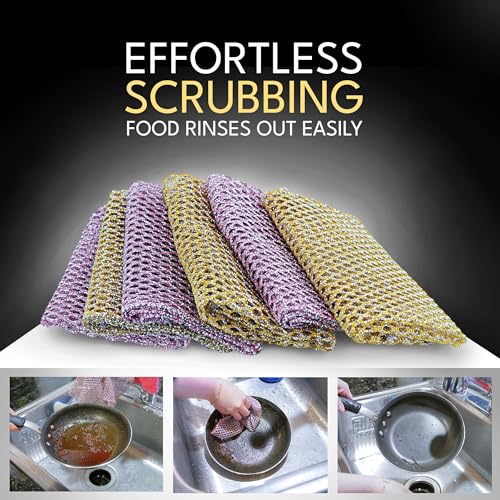 Non-Scratch Dish Scrubbers (24 Pcs) — Outlasts 7+ Sponges, Stays Odor-Free | Replace Smelly Kitchen Sponges | Non-Absorbent Mesh | Safe on Non-Stick, Cast Iron, Glass | Made in Korea Since 2012 - color: Value 12pk (24 Pcs)
