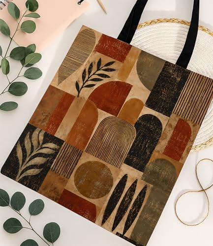 Aesthetic Floral Canvas Tote Bag - Reusable Shoulder Tote Bag for Women Lady Casual Vacation, Shopping, Work, Gym - color: Black