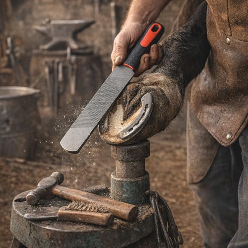 8 Inch Hoof Rasp,Farrier Rasp File,Horseshoe File with Rubber Handle,Farrier File Tool,Mini Rasp Hoof File Equine Hoof Rasp for Horses,Pig Hoof File,Goat Rasp