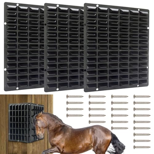 La La Pet 3Pcs Livestock Scratching Boards Soft Touch Brush Scratcher for Horses Cattle Goats Itch Relief Back Massage Pads Farm Animals Supplies