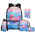 Upetstory Cute Seal Backpack for Girls School Bag Set Boys Lunch Box Pencil Case Kids Schoolbag Elementary Bookbag Students Bookbag Kindergarten Preschool Water Bottle Sleeve Book Cover - color: Seal
