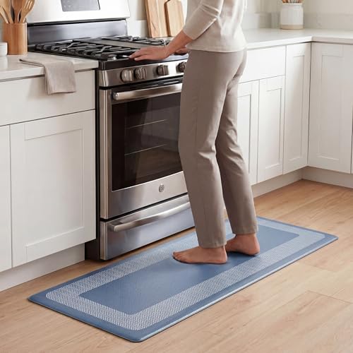 Chef Gear Hettie Anti Fatigue Cushioned Kitchen Mat 18"x60" Blue - color: Blue, size: 60"L x 18"W x 0.3"Th