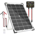 30W12V Solar Battery Charger Battery Maintainer + MPPT Controller | Solar Panel Kit Waterproof TrickleSolar Battey Charger for Car RV Boat Motorcycle Adjustable Mount Bracket 30W Solar Panel - size: 30W MPPT Kit