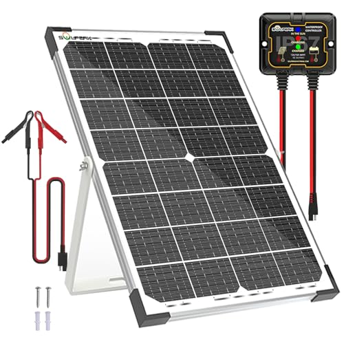 30W12V Solar Battery Charger Battery Maintainer + MPPT Controller | Solar Panel Kit Waterproof TrickleSolar Battey Charger for Car RV Boat Motorcycle Adjustable Mount Bracket 30W Solar Panel - size: 30W MPPT Kit