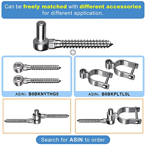 Insaga 304 Stainless Steel Gate Hinge, 5/8" Pin Heavy Duty Lag Screw Hinge for Wooden Fence & Farm Gate, One-Piece Molding Post Side Wood Bolt Hinge (2Pcs,M12) - color: M12 Pin Hinge-2Pcs