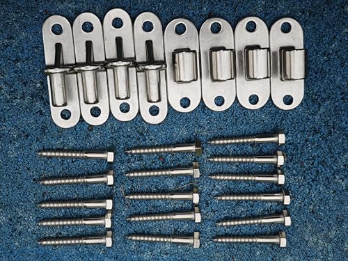 Gate Hinge Heavy Duty, 4Pack Gate Hinges with 16 Screws, SUS304 Heavy Duty Gate Hinges for Wooden Fence with 5/8'', for Wooden Fences and Farm Gates - color: 4Pack(8pcs)with 16 screws