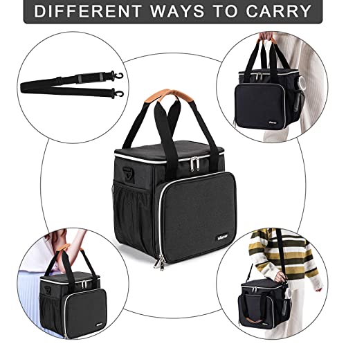 Pet Grooming Bag, Dog Grooming Supplies Organizer Tote Bag, Perfect for Pet Grooming Tool Kit Accessories-Black - color: Black