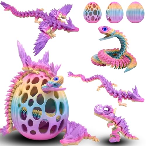 5 Pcs，12" 3D Printed Rainbow Dragon Eggs,Dinosaur Egg,Crystal Dragon Toys,Snake Eggs, Animals,Fidget Toy,Desk Executive Toy，Easter Eggs Basket Stuffers,Toys for Boys Kids Teen 5-7 4-6 8-12 - color: Oo-04