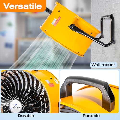 iLiving 18 in. Low Noise Turbo Fan 4019 CFM 3-Speed Portable Air Circulator for Shop, Office, Greenhouse, Home and Warehouse - size: 18-Inch