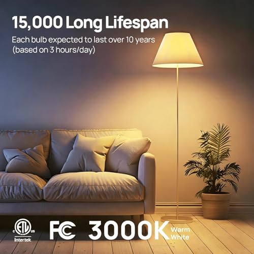 Linkind A19 LED Light Bulbs Dimmable, 60W Equivalent, Energy Efficient 9W, 3000K Warm White, 800 Lumens, E26 Standard Base, 120V, Lighting for Bedroom Living Room Home Office, 6 Packs - color: 3000k Warm White-60w 6pcs