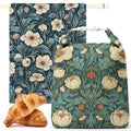 Hushee 2 Pcs Beeswax Bread Bags for Sourdough, XL, William Morris Flower | 13 x 16 Inch Bread Bags for Homemade Bread, Reusable Organic Linen Cotton Storage Bags, Keep Loaves Fresh Longer - style: William Morris Flower
