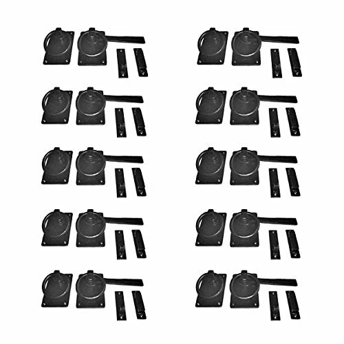 Black Wrought Iron Gate Ring Turn Latch Lock Set 6.5" W Light Duty Antique Latch Replica Pull Catch for Barn Doors Or Gates with Mounting Hardware Renovators Supply Manufacturing Pack of 10 - color: Black 6.5", size: Pack of 10