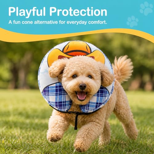 Avont Inflatable Cowboy Dog Cone Collar, Soft Recovery E-Collar | L: Neck 15.0-18.1", Width 5.1". Soft inflatable donut, washable cover, stops licking & scratching - size: L(Neck 15"-18.1")