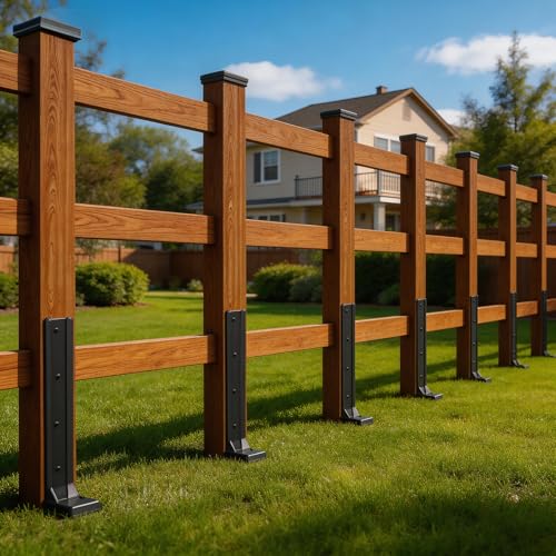 8 Pcs 30" Fence Post Repair Kit for Fix 4x4|6x6 Fence Post | Wave Design Fence Post Stake Spike ,Thickened Anchor Ground Spike for Repair Tilted,Broken Wood Post - size: 8 Pcs