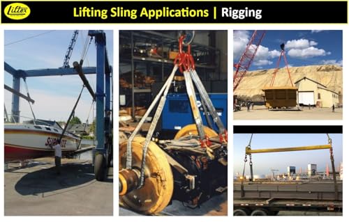 LIFTEX® - Trusted Since 1955 | Polyester Flat Eye Lifting Sling | 1-4" Widths, 3-30' Lengths, 2-Ply | Lifting Rigging Moving Hoisting Straps (2" 2-Ply Flat Eye | 6400 lbs Vertical, 8 FEET) - color: 2" 2-Ply Flat Eye | 6400 lbs Vertical, size: 8 FEET