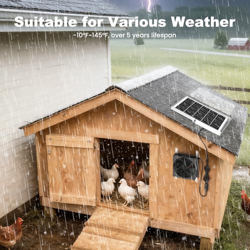 7.5" Solar Fan, Solar Powered Fans for Outside Chicken Coop & Greenhouse, Solar Exhaust or Intake Fans Outdoor Waterproof, for Doghouse Shed Air Circulation Ventilation Cooling, No Battery - size: 7.5" Fan