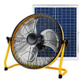 Solar Powered Rechargeable Fan 16", Whisper Quiet 15dB, 50Hr Runtime for Home Office Camping