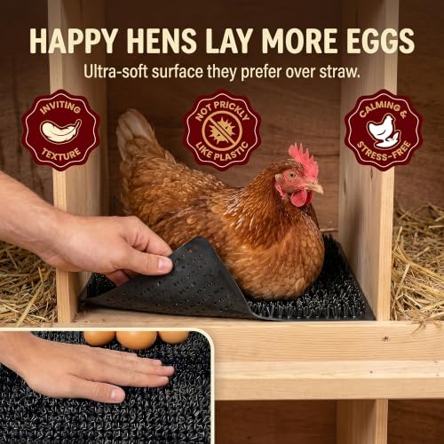 4 Pack Ultra Soft Washable Chicken Nesting Pads for Chicken Coop — Premium Food Grade Mats — 100% BPA Free — Durable & Easy to Clean Reusable Nesting Pads - size: 4 Pack