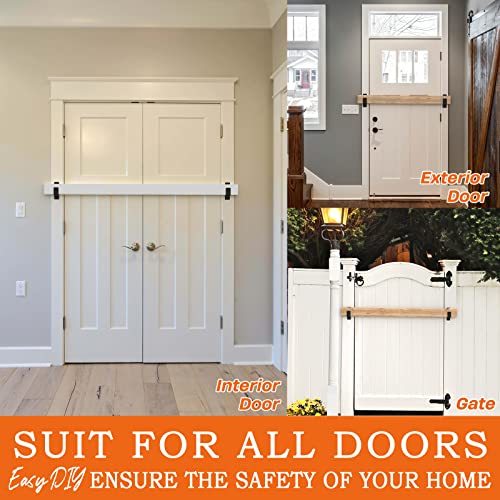 2x4 Door Barricade Brackets, Heavy Duty 2pcs, Black | Door Bar Holder Brackets for Home Security - color: Black