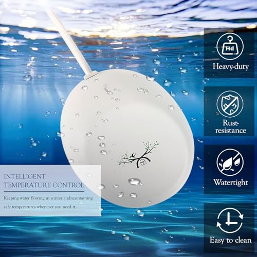 Bird Bath Heaters for Outdoors in Winter, Upgrade 10ft Cord 80w Birdbath Water Heater for Thermostatically Control, Bird Bath Pond Deicer Full-Covered Aluminum for Heated Chicken Duck Farm Trough