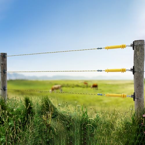 Electric Fence Rubber Gate 10 Pack - Electric Fence Spring Handles Insulated Plastic Handle for Garden Farm Heavy Stamped Steel Hook, Yellow - size: 10 pcs