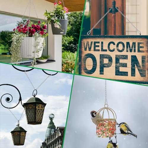 5 Ft Hanging Chain Spring Hooks with 4 Signs for Chicken Coop Feeders | 304 Stainless Steel, Anti-Rust & Adjustable, Holds Up To 13 Lbs for Chicken Coop Feeders, Plant Hooks Indoor & Outdoor Use - size: 5 FT