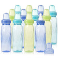 Evenflo Feeding Classic Tinted Plastic Standard Neck Bottles for Baby, Infant and Newborn - Teal/Green/Blue, 8 Ounce (Pack of 12) - color: Transparent