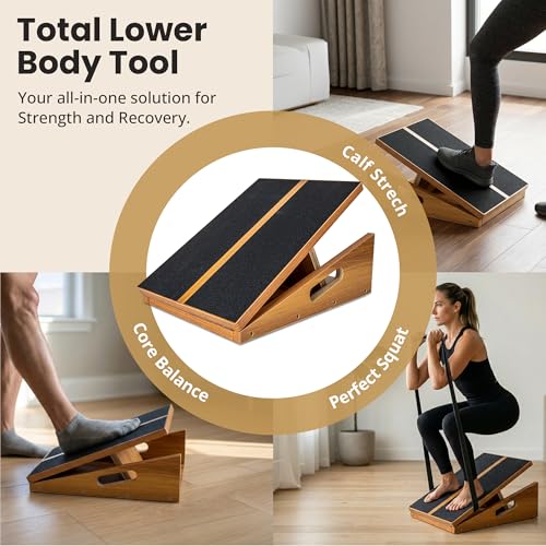 Slant Board for Exercise - 500 lb Weight Capacity, Calf Stretch Board, Stretch & Mobility Board for Physical Therapy Anti Slip Design with 5 Angle Adjustable Incline Board for Knee Ankle Pain Relief