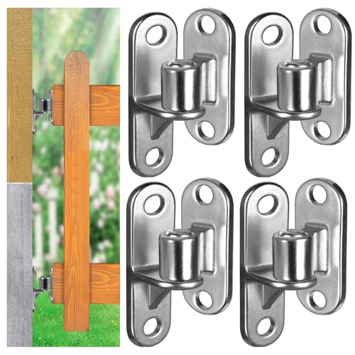 Gate Hinges Heavy Duty Gate Hinges, 4Pack(8Pcs) SUS304 Wall Mount Gate Hinge for Wooden or Concrete Fence with 5/8'', Capacity Up to 600LBS(Not Screws) for Wooden Fences and Farm Gates - color: 4Pack(8pcs) without screws