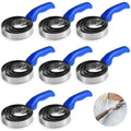 8 pack Reversible Stainless Steel Curry Comb, 4-Ring Metal Curry Brushes with Soft Touch Grip, Horse Brush Scrapers with Comfortable Grip for Cow Sheep Pet Dog Goat Horse