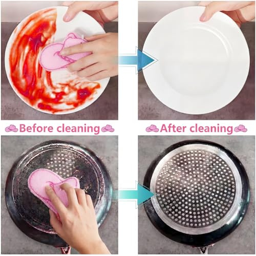 12 Pcs Cowgirl Hat Sponge Dish Scrubber Dual Sided Non Scratch Dish Washing Scrubbers Reusable Household Cleaning Kitchen Tools for Dishwashing Washing Dishes Cookware Tubs Sinks - style: Cowgirl Hat