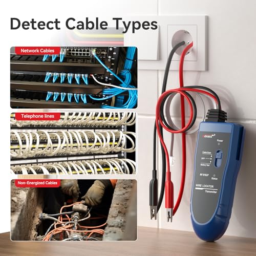 NOYAFA NF-816LP Underground Wire Locator, Electrical Cable Tracker | Find Breaks in Buried Wires, Network & Irrigation Line Finder, Rechargeable, LED Flashlight