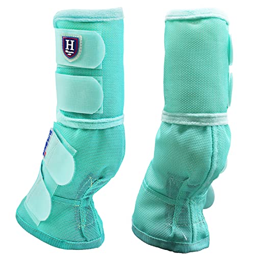 Harrison Howard Horse Leg Guard Stomp Reduction Hook and Loop Closures Rubbing Prevention - color: Mint, size: Arab Medium (Pack of 4)