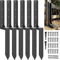 IRONBABE 33.62" Fence Post Repair Kit, Fix Tilted 4x4/6x6 Wood Posts, 6Pack | Heavy Duty Anchor Ground Stakes, Thickened 11-Gauge, Heavier at 5.47lb, One-Piece, Easy Install, Powerful Support, For Garden - size: AS1-6Pack 35.18x7.06x7.57"