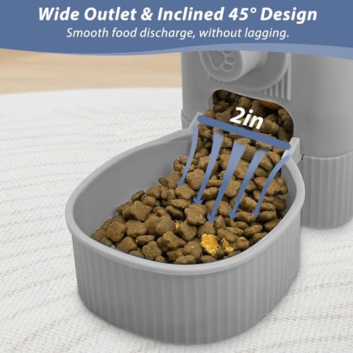 Fhiny Rabbit Food Dispenser, 40oz Large Capacity Hanging Gravity Bunny Feeder for Cage Automatic Guinea Pig Feeding Bowls Pet Food Storage for Bunny Guinea Pig Chinchilla Ferret Cat Puppy - color: Grey