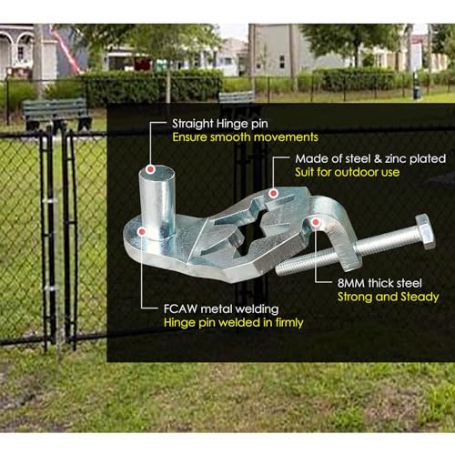 QMARK Fence Gate Hinge Pins, 5/8 Inch, 2 Pack, T-Post Hinge | Galvanized Steel, Fence Gate Hangers, For Farm and Garden
