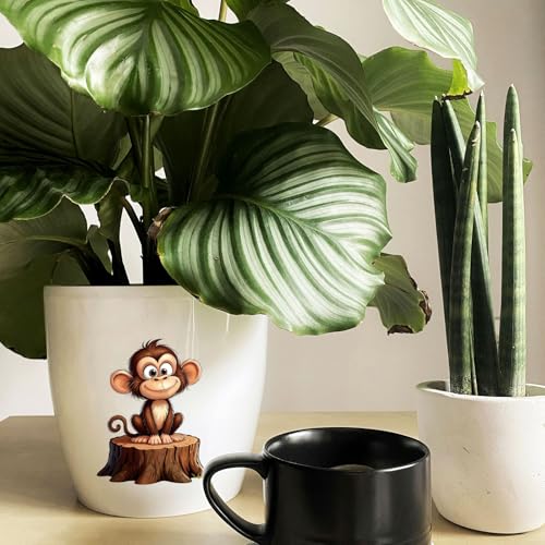 GLOBLELAND 18 Sheets Funny Monkey Transfer Sticker for Crafts 3.9x3.6 inch Cartoon Monkey Decal Stickers Cartoon Animals Rub on Transfers for Animal Lovers Cup Bottle Vase Glass Furniture Decor - style: Monkey