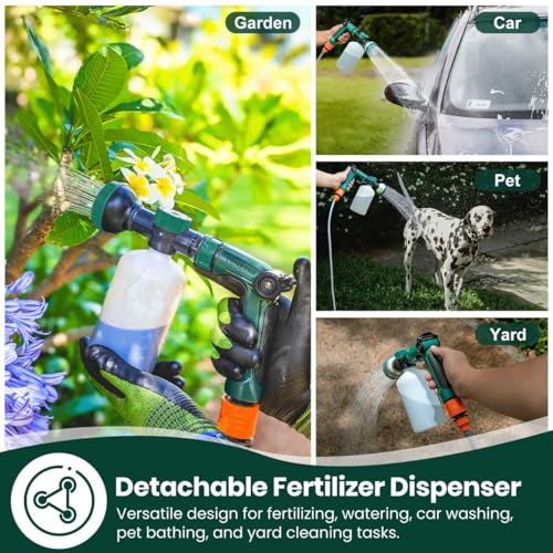 VENETIO 8-Dial Hose End Sprayer for Liquid Fertilizer/Soap | Precision Lawn, Yard & Garden Feeder with 34oz Bottle for Uniform Fertilizing and Watering Plants | Hose Attachment Nozzle Spray Gun - style: Lawn & Garden Feeder (34 oz)