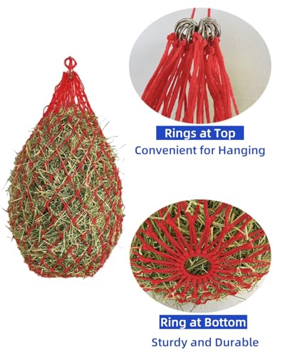 3PCS Hay Net for Horses, Slow Feed Hay Bag, Hanging Hay Feeder for Horses, Goats, Sheep