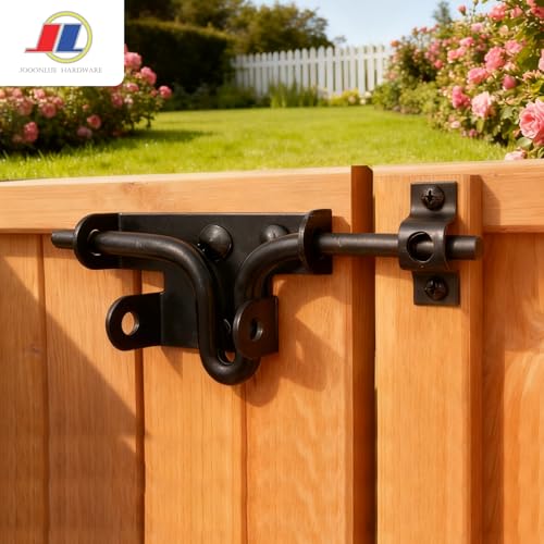Slide Bolt Gate Latch, Fence Gate Lock, 6.5 Inch, Black | 6.5-inch black slide bolt latch for wood fences, sheds and barn doors; durable outdoor gate lock with smooth sliding action. - size: Sliding Rod Type