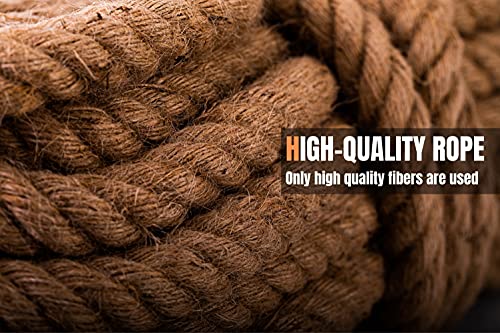 3/4" (20mm) Diameter Twisted Natural Fiber Rope: Heavy Duty Jute & Hemp Style Manila Rope for Crafts, Garden Fencing, Deck Railing & Outdoor Decorative Use (100ft Length) - size: 3/4 Inch 100Ft