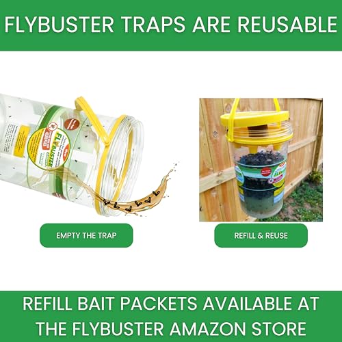 Fly Bait Refill Packs | Flybuster Compact | Non-Toxic | Bait Powder for All Flytraps | 4-Pack - size: Compact (4-Pack)